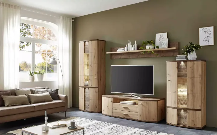 Cabana Wohnkombination Eiche Artisan von IDEAL Möbel | Wohnen